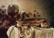 Pieter Claesz Breakfast-piece France oil painting artist